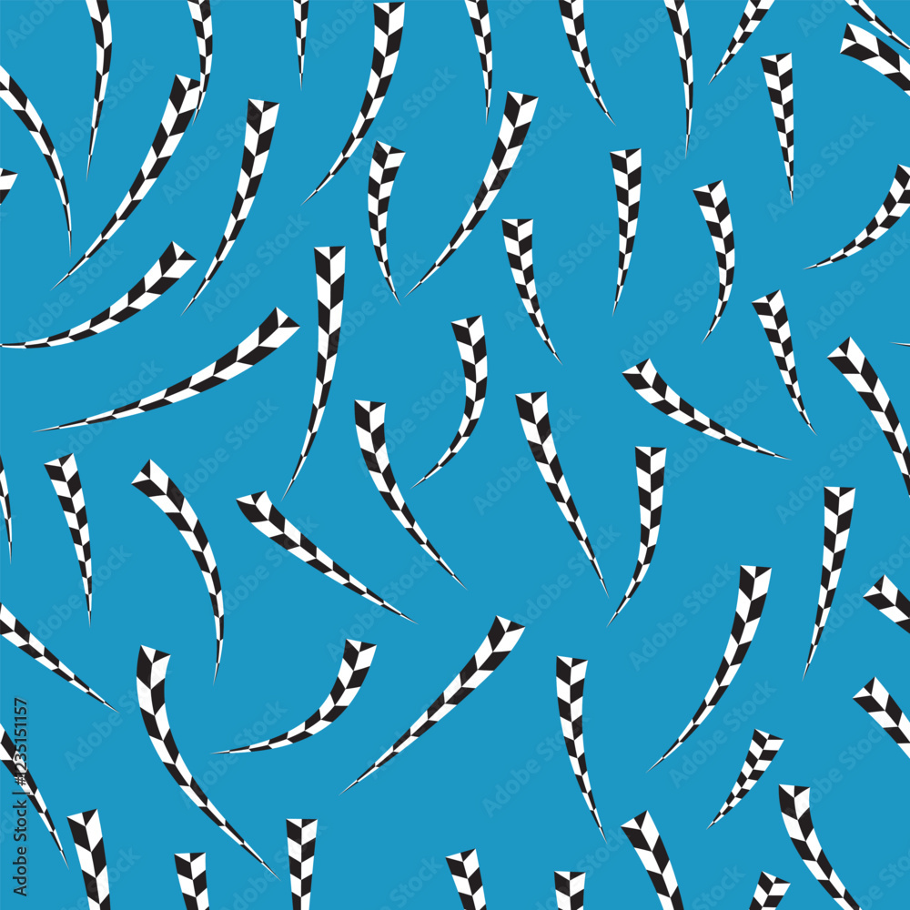 Obraz premium seamless pattern of black and white checkered flags on a blue background. feeling of movement and energy. the design is simple and minimalistic.