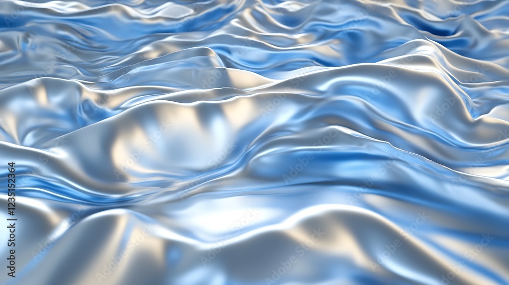 Obraz premium Abstract Blue Silk Drapery Fabric Waves