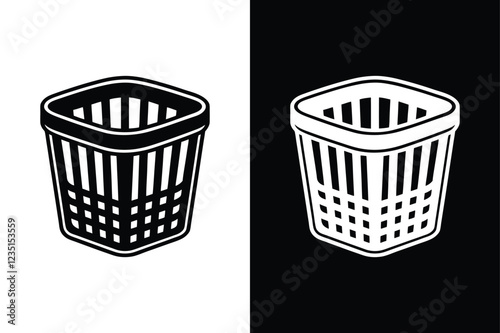 Laundry basket icon flat icon vector on White Background Vector Art Illustration on white background.