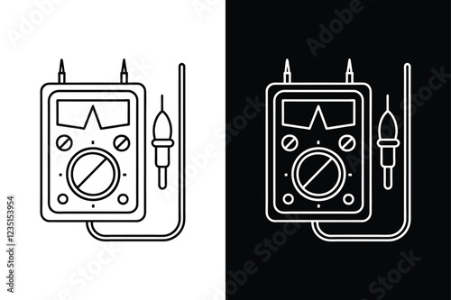 Multimeter icon flat icon vector on White Background Vector Art Illustration on white background.
