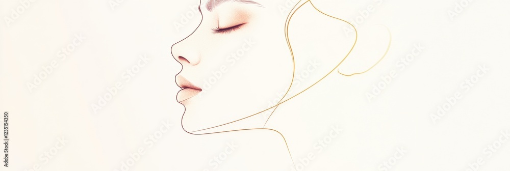 Silhouette of a womans face featuring golden ratio lines illustrating beauty and harmony in design. Generative AI Silhouette of a womans face featuring golden ratio lines illustrating beauty and harmony in design. Generative AI