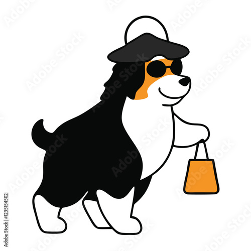 Funny bernese mountain dog vector art