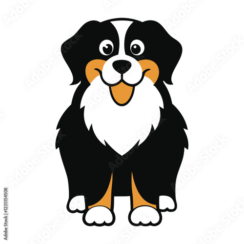 Funny bernese mountain dog vector art