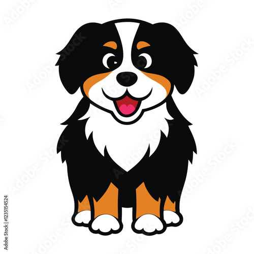 Funny bernese mountain dog vector art