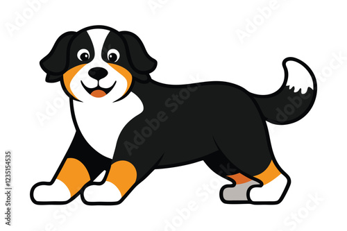 Funny bernese mountain dog vector art