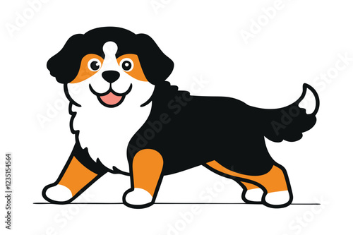 Funny bernese mountain dog vector art
