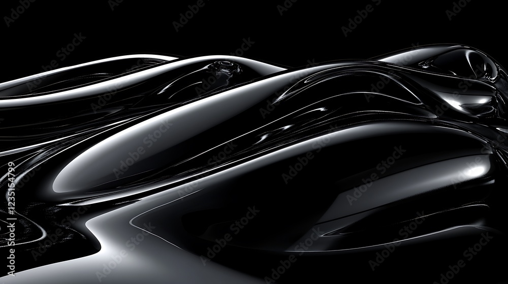 Abstract Black Liquid Sculpture Design Abstract Black Liquid Sculpture Design
