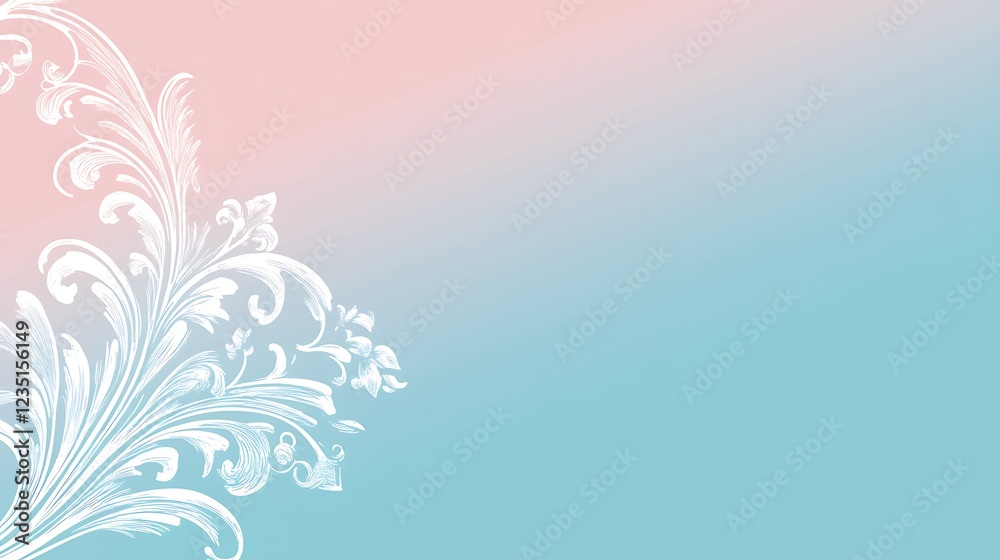 Delicate White Floral Design on Pastel Background Delicate White Floral Design on Pastel Background