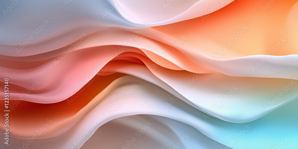 Abstract Pastel Wave Background Soft Colors Smooth Texture Gradi