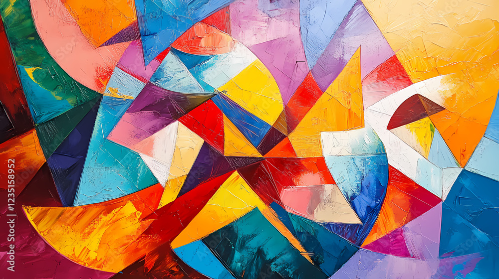 Fototapeta premium Abstract colorful geometric art. Vibrant Impressionism. Illustration