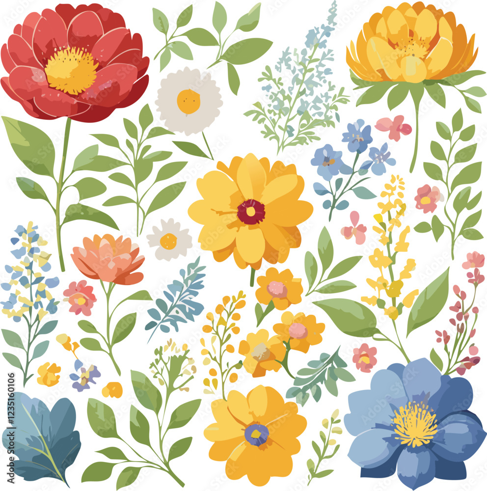 Background with yellow flowers vector illustration Background with yellow flowers vector illustration