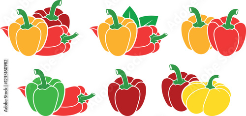 Bell Pepper logo. Isolated Bell Pepper  on white background