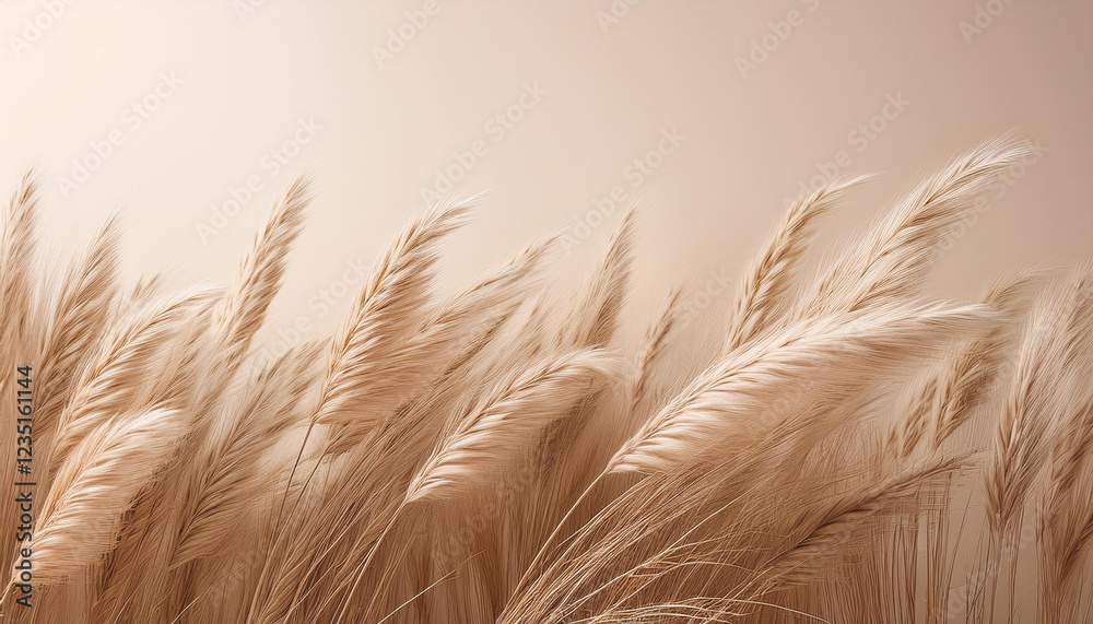 serene landscape with soft wheat grasses swaying lightly calming beige minimalist background nature photography serene landscape with soft wheat grasses swaying lightly calming beige minimalist background nature photography