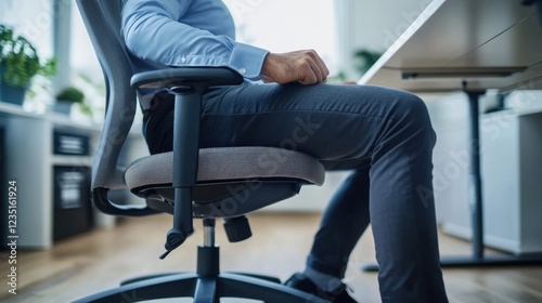 A man sitting in a chair at a desk.