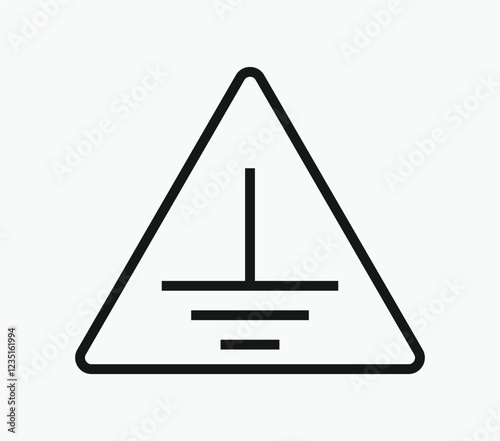 Protective earth ground symbol represents grounding in electrical systems.