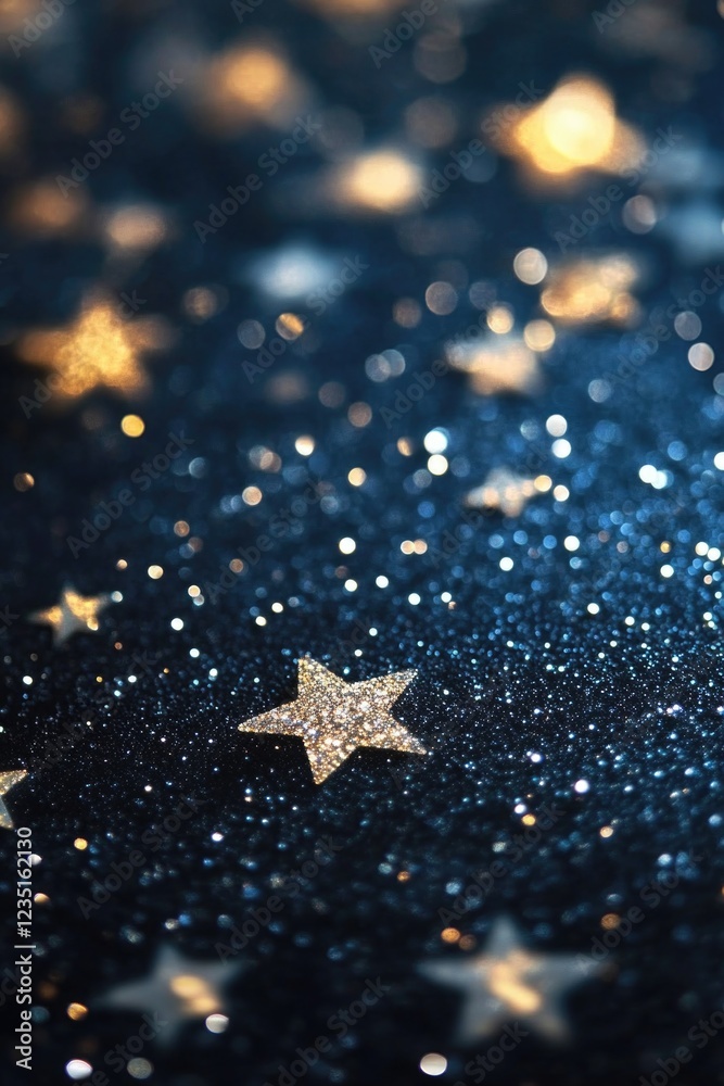 Shimmering Starscape with Twinkling Glitter Shimmering Starscape with Twinkling Glitter