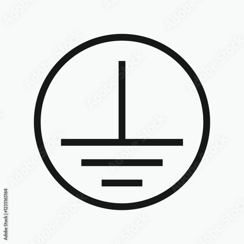 Protective earth ground symbol represents grounding in electrical systems.