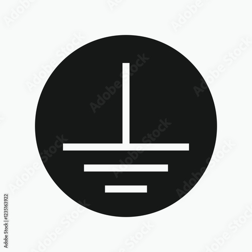 Protective earth ground symbol represents grounding in electrical systems.