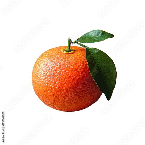 Tangerine with leaf on a transparent background
