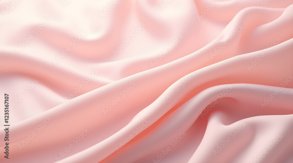 Fototapeta premium Luxurious Pink Silk Fabric Drape Texture Background Soft Elegant Smooth Pastel Rose Textile Material