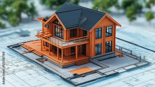 House on blueprint