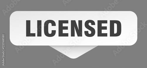 licensed sticker. licensed sign isolated on gray background
