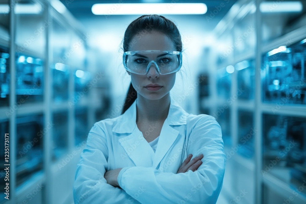 Confident Female Scientist in a Modern Laboratory Confident Female Scientist in a Modern Laboratory