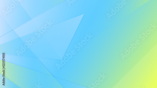 Abstract soft blue, yellow and green gradient geometrical shapes background design
