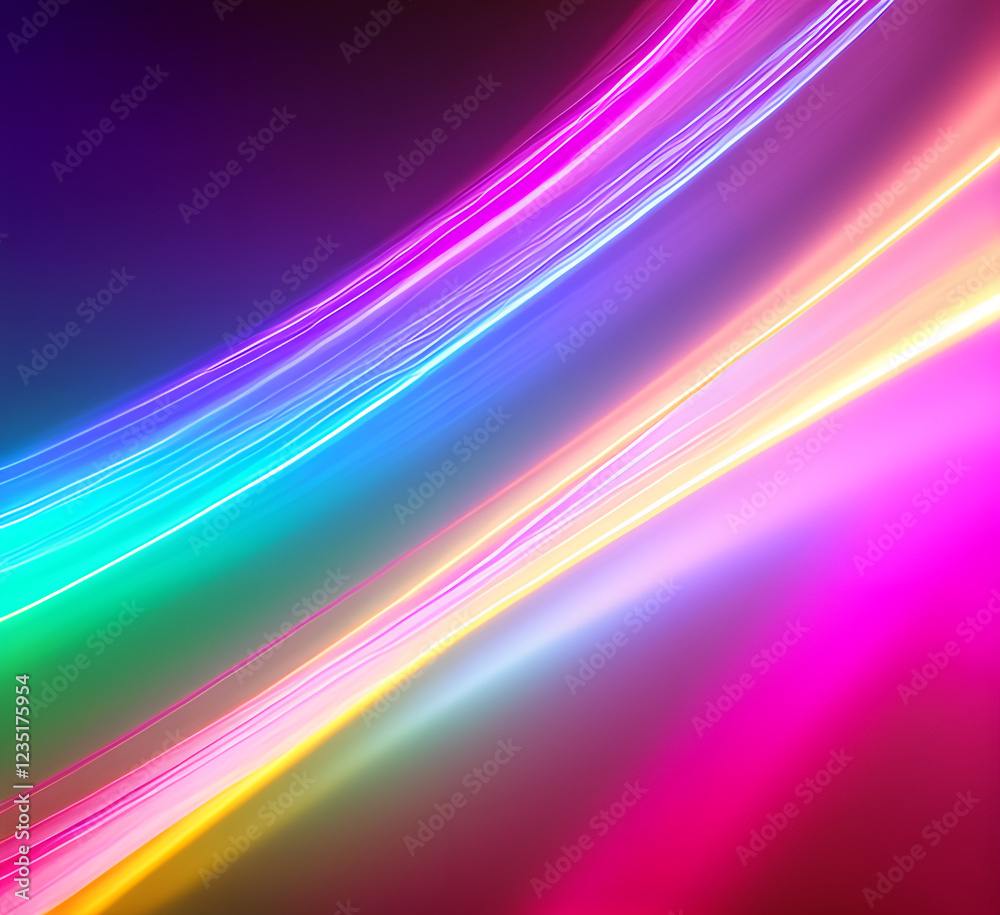 Obraz premium Multicolor bright stripe light background abstract colorful background, bright neon rays and glowing lines.black background with long stripes pink yellow blue creative wallpaper.high quality.generativ