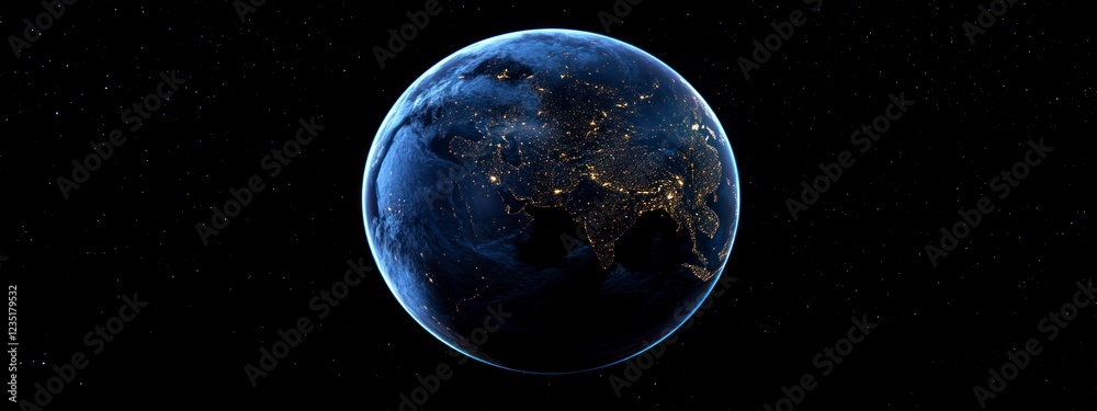 Obraz premium Stunning Earth at Night Image Space View City Lights