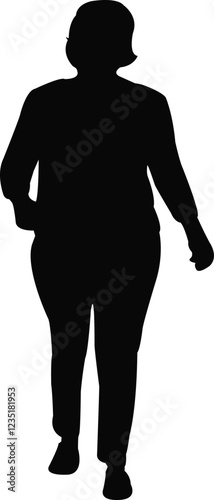 a woman walking body silhouette vector