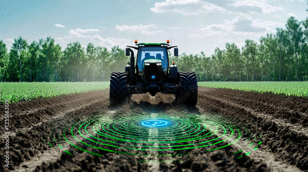 Fototapeta premium Explore advancements in Precision Agriculture with Tractor Technology that boosts productivity