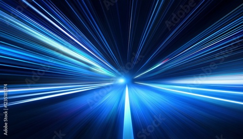 acceleration speed motion on night street mild and stripes shifting speedy over dark background abstract blue instance photo