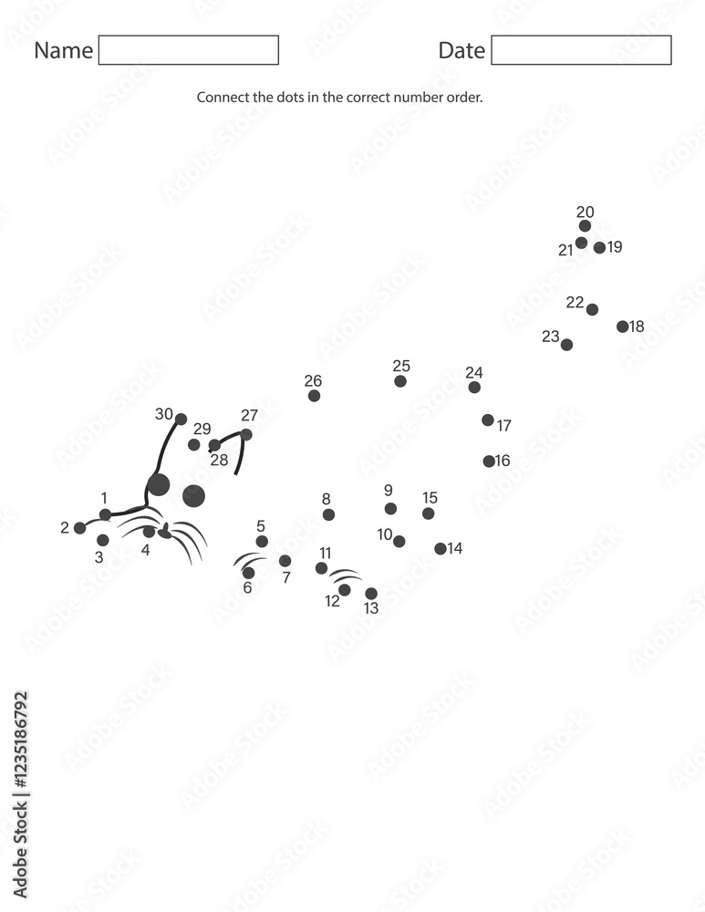 Fototapeta premium Dot-to-Dot Activity Sheets
