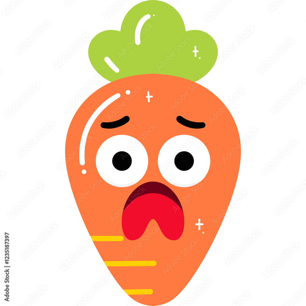 Obraz premium Carrot Scared Face Cartoon