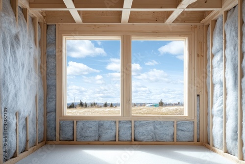 Thermal insulation in wooden frame construction, essential for energy efficiency and sustainable building.
