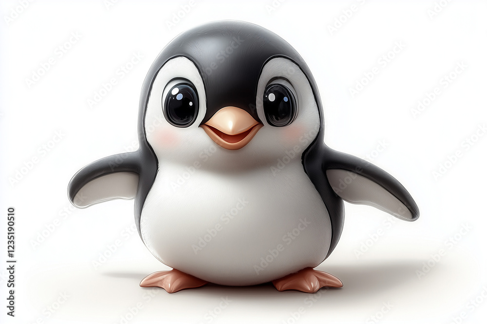 Fototapeta premium 3d penguin in glasses with sign