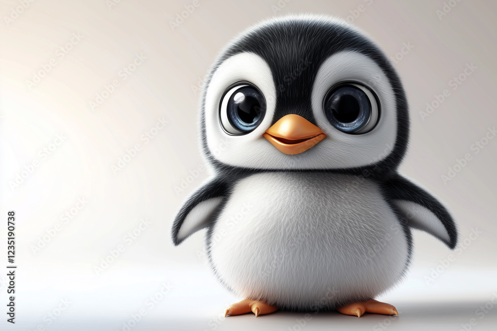 Fototapeta premium 3d penguin in glasses with sign