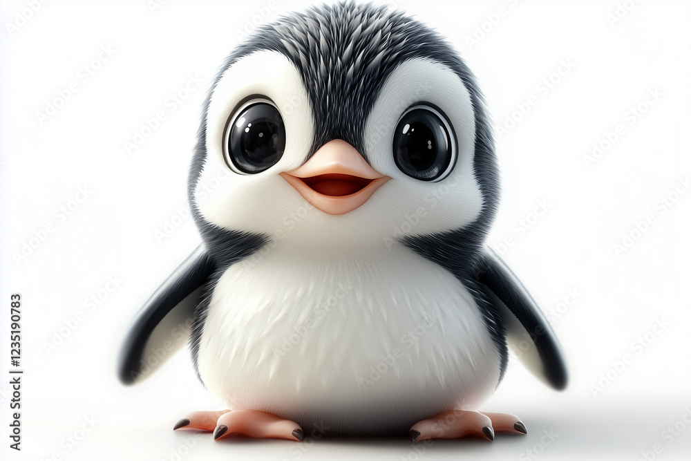 Fototapeta premium 3d penguin in glasses with sign