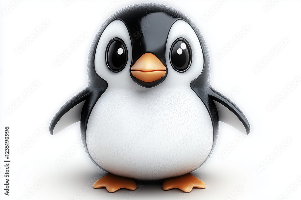 Fototapeta premium 3d penguin in glasses with sign