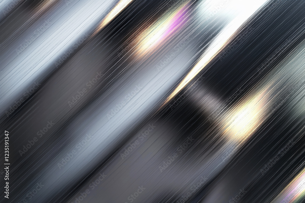 Detailed titanium surface displaying smooth gray tones and elegant rainbow-like reflections at varying angles Detailed titanium surface displaying smooth gray tones and elegant rainbow-like reflections at varying angles