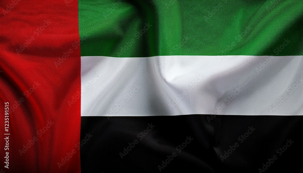 Obraz premium united arab emirates national flag background uae flag weaving made by silk cloth fabric uae background ai generated image