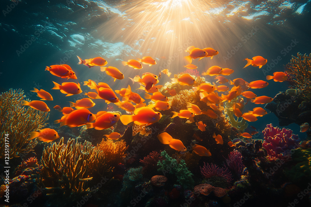 Naklejka premium Fishes in Ocean