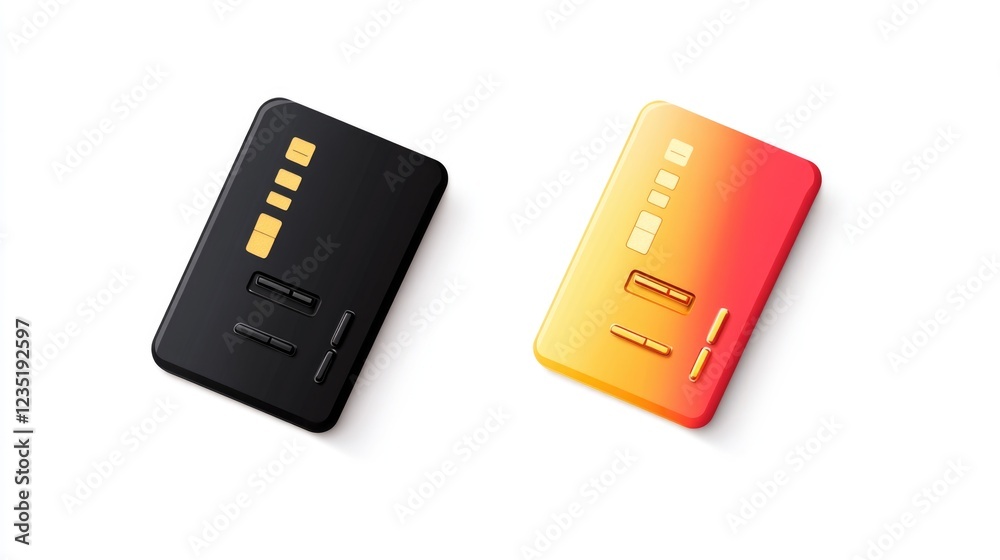 Portable Chargers: Black And White with Orange and Light Brown Accents