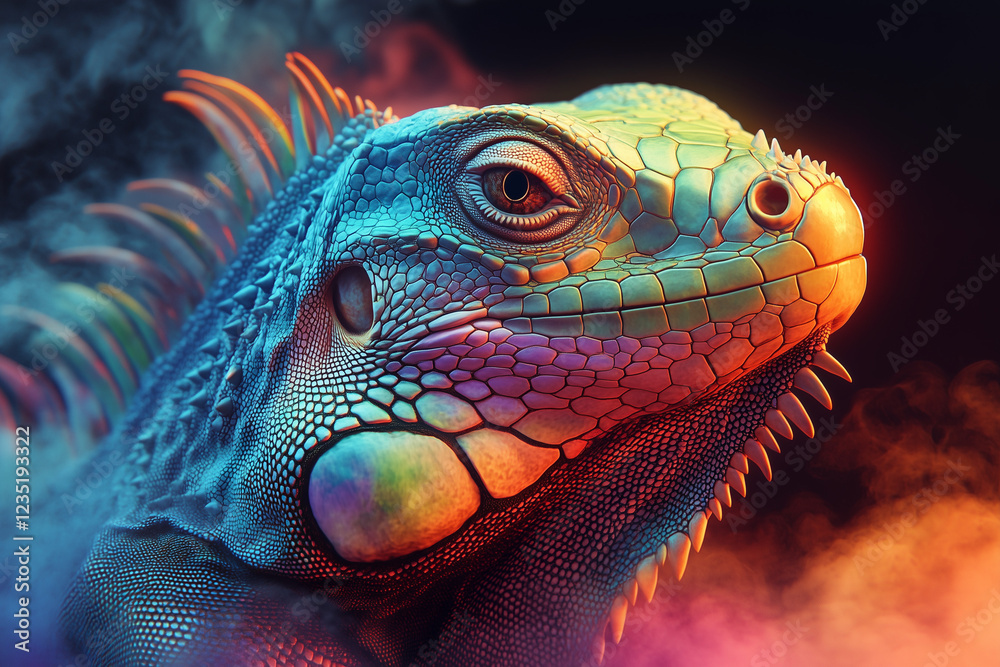 Fototapeta premium Portrait of an Iguana