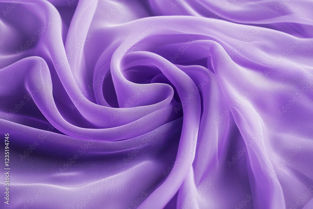 Obraz premium Delicate chiffon fabric texture in pastel lavender with sheer transparency and soft folds