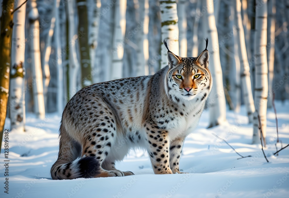 Fototapeta premium lynx in the snow
