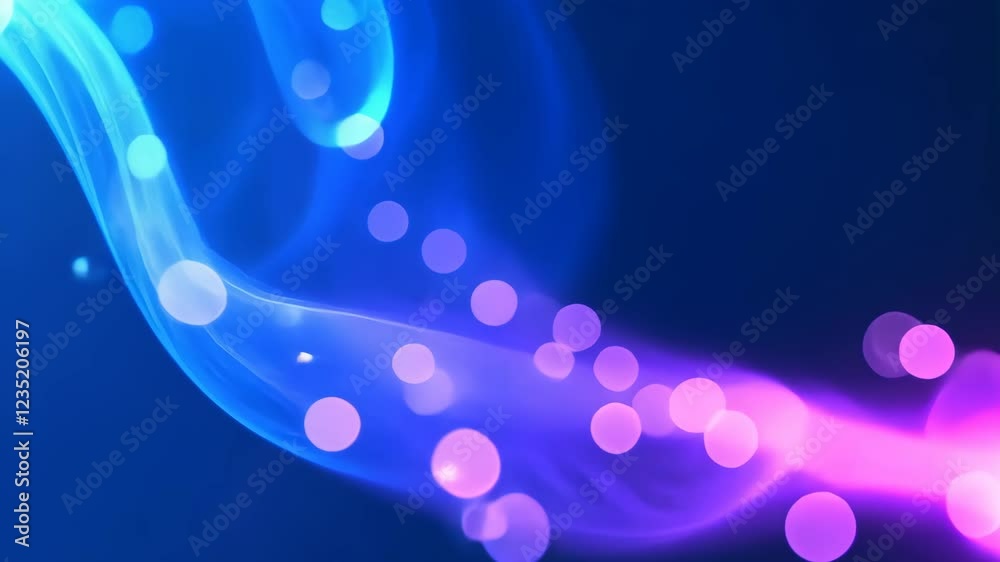 Mystical Blue Sparks and Flowing Smoke Against a Blurred Bokeh Background Capturing Ethereal Abstract Atmosphere with Violet Hues Perfect for Creative Design and Imaginative Concepts