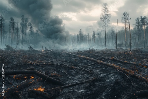 Wildfire Devastation and Climate Action: Destruction from Forest Fires Emphasizing the Need for Sustainable Practices and Environmental Protection