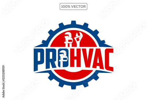 hvac service logo template design template